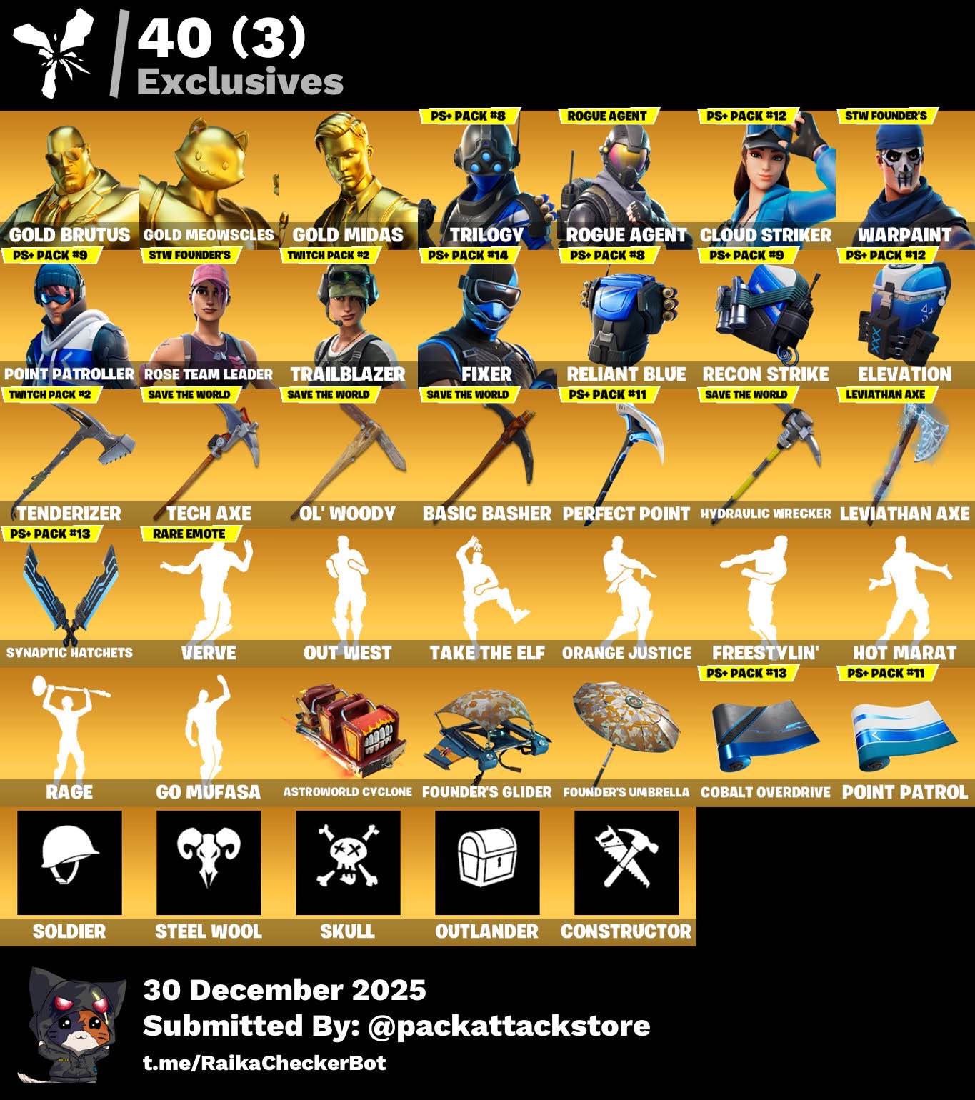 Fortnite Account - 103 Skins | OG STW, Predator, Trilogy, Rogue Agent, Point Patroller