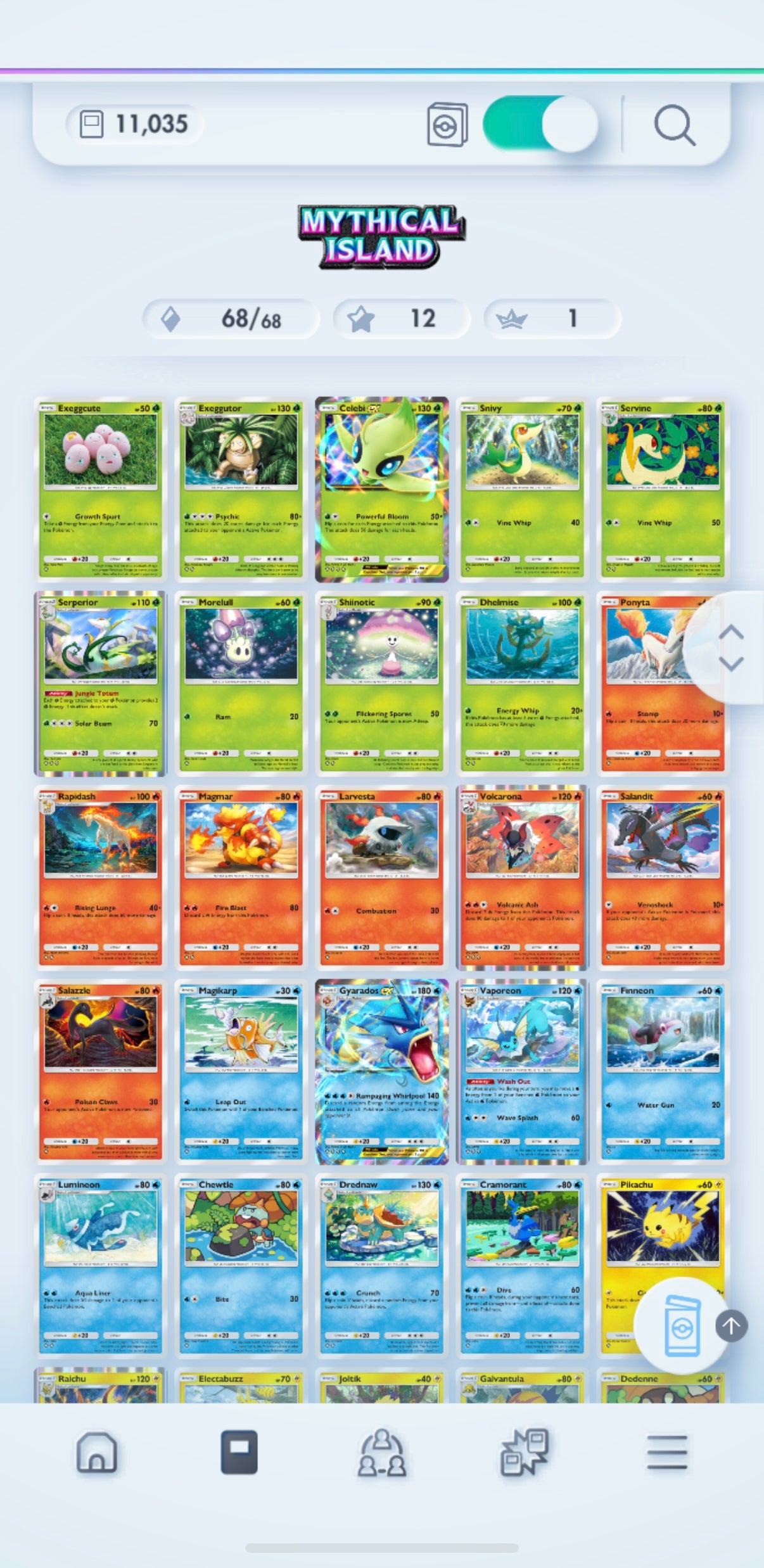 Pokémon TCG Pocket: LvL. 50 | 11,000+ Cards | 7 Crown Cards + 29 Immersive Cards | Darkrai EX, Gyarados EX, Celebi EX