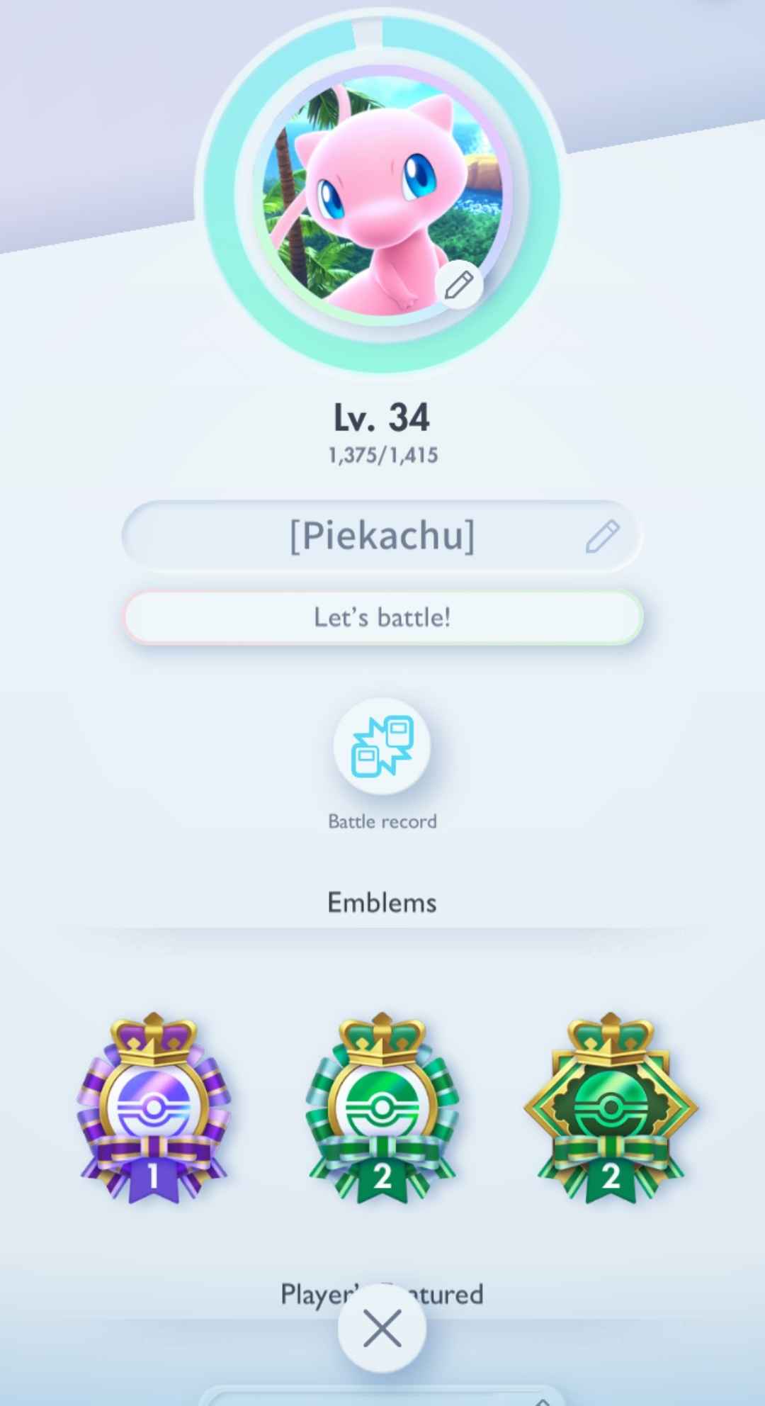 Pokémon TCG Pocket: LvL. 34 | 2600+ Cards | 2 Crown Cards + 8 Immersive Cards | Charizard & Dialga Crown EX | Charizard, Pikachu, Mewtwo, Celebi & Palkia Immersive