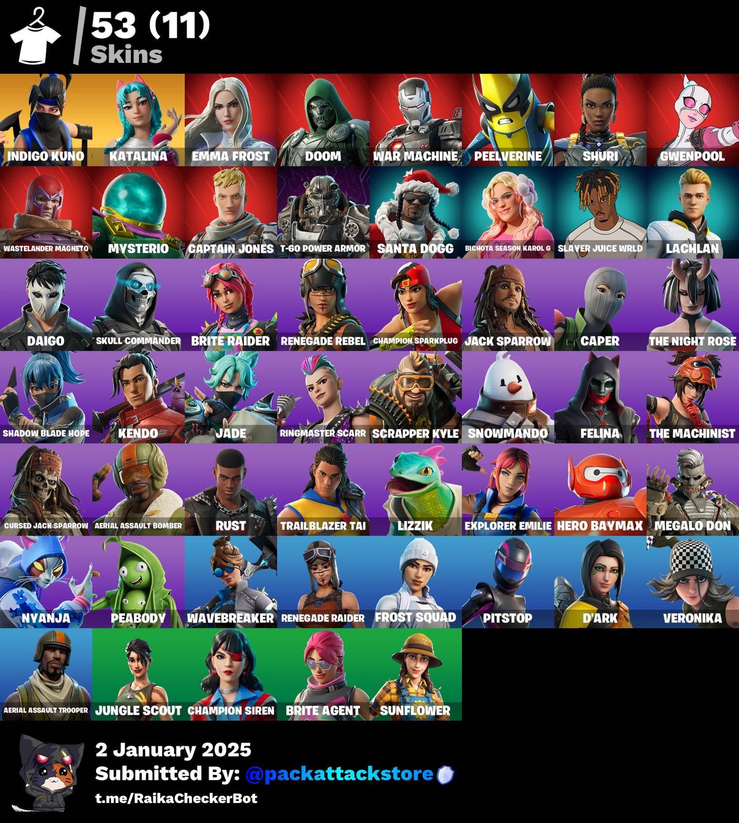 Fortnite Account - Exclusive & Rare Indigo Kuno | 53 Skins