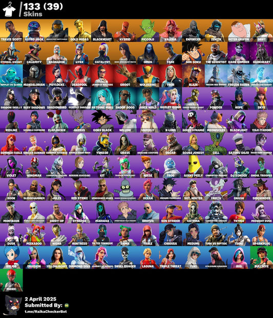 Fortnite Account - Travis Scott, Astro Jack, Master Chief, Violet, Red Strike | 133 Skins