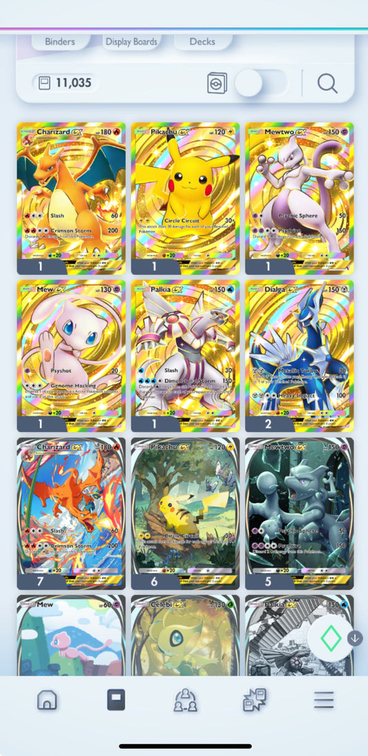 Pokémon TCG Pocket: LvL. 50 | 11,000+ Cards | 7 Crown Cards + 29 Immersive Cards | Darkrai EX, Gyarados EX, Celebi EX