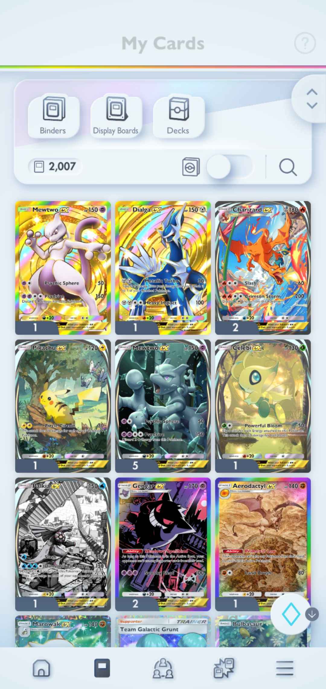 Pokémon TCG Pocket: LvL. 32 | 2000+ Cards | 2 Crowns Cards + 10 Immersive Cards | Dialga & Charizard Crown EX | Charizard, Pikachu, Mew, Celebi, Palkia Immersive