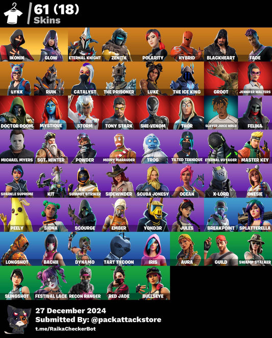 Fortnite Account - 61 Skins | IKONIK, Glow, Eternal Knight, Lynx