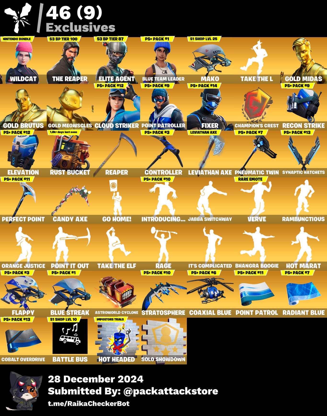 Fortnite Account - Wildcat, The Reaper, Blue Team Leader | 130 Skins