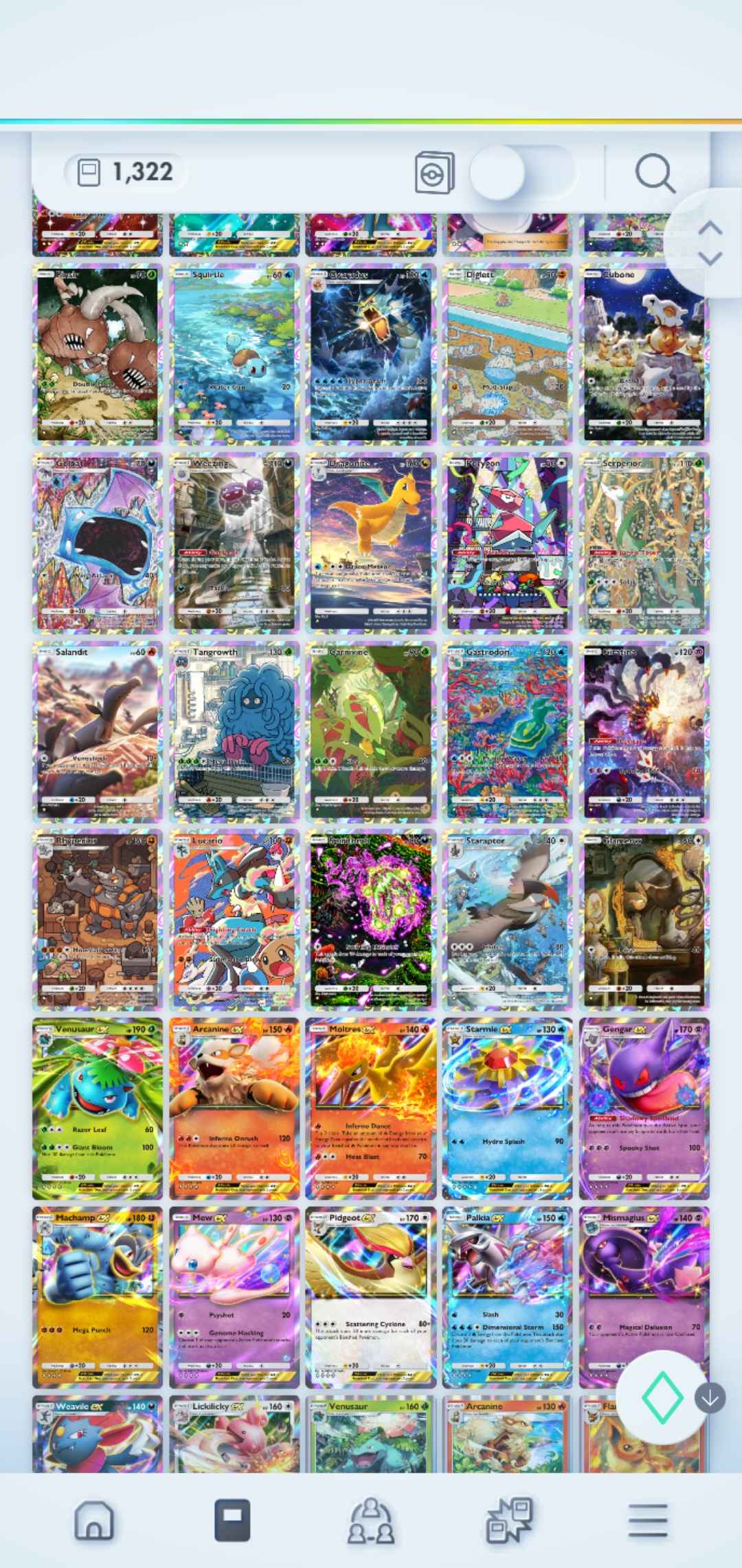 Pokémon TCG Pocket: Lvl. 23 | 1300+ Cards | 3 Crown Cards + 4 Immersive Cards | Mew and 2 x Dialga Crown EX | Charizard and Palkia Immersive EX | 2 x Darkrai EX