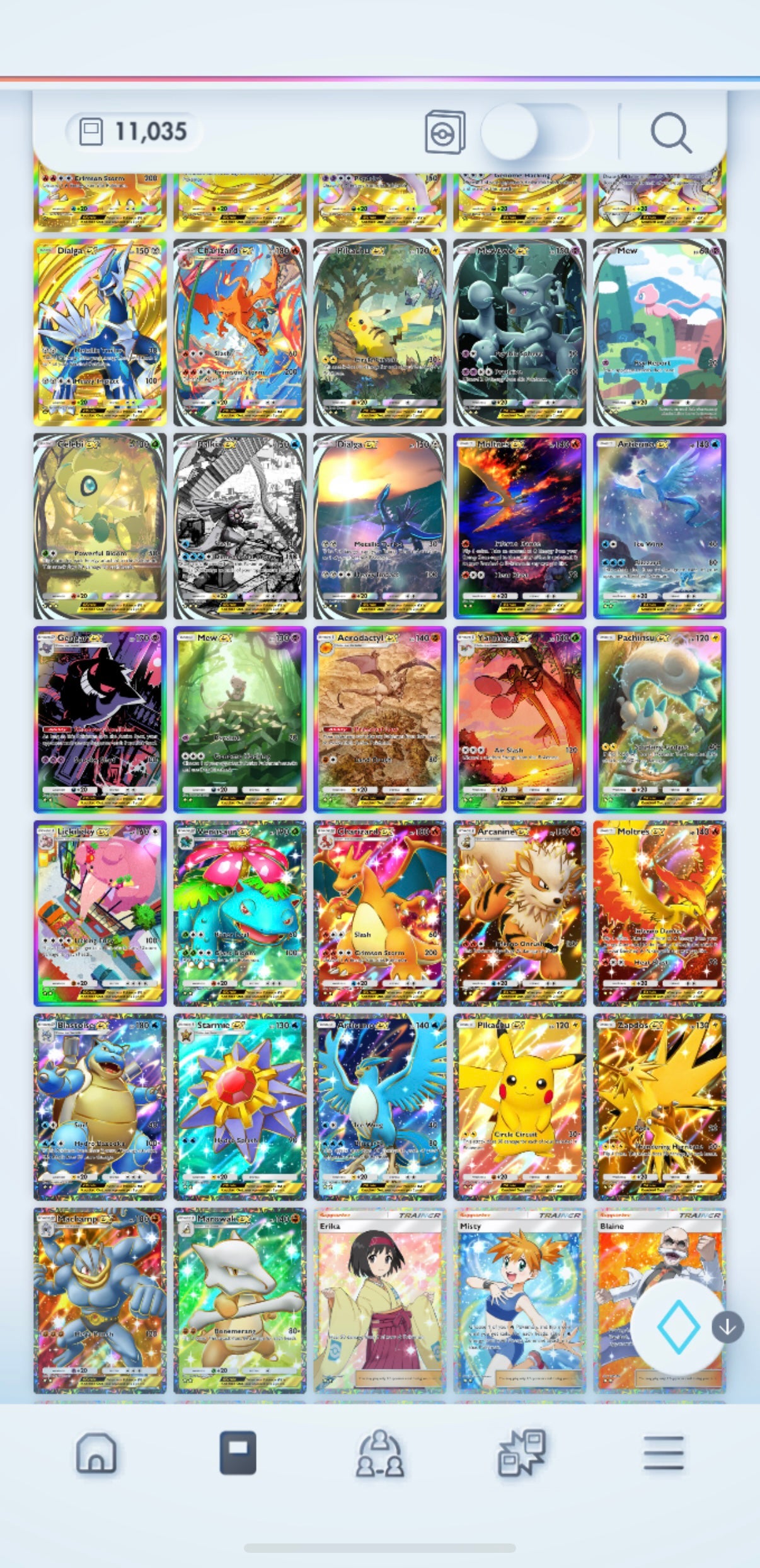 Pokémon TCG Pocket: LvL. 50 | 11,000+ Cards | 7 Crown Cards + 29 Immersive Cards | Darkrai EX, Gyarados EX, Celebi EX