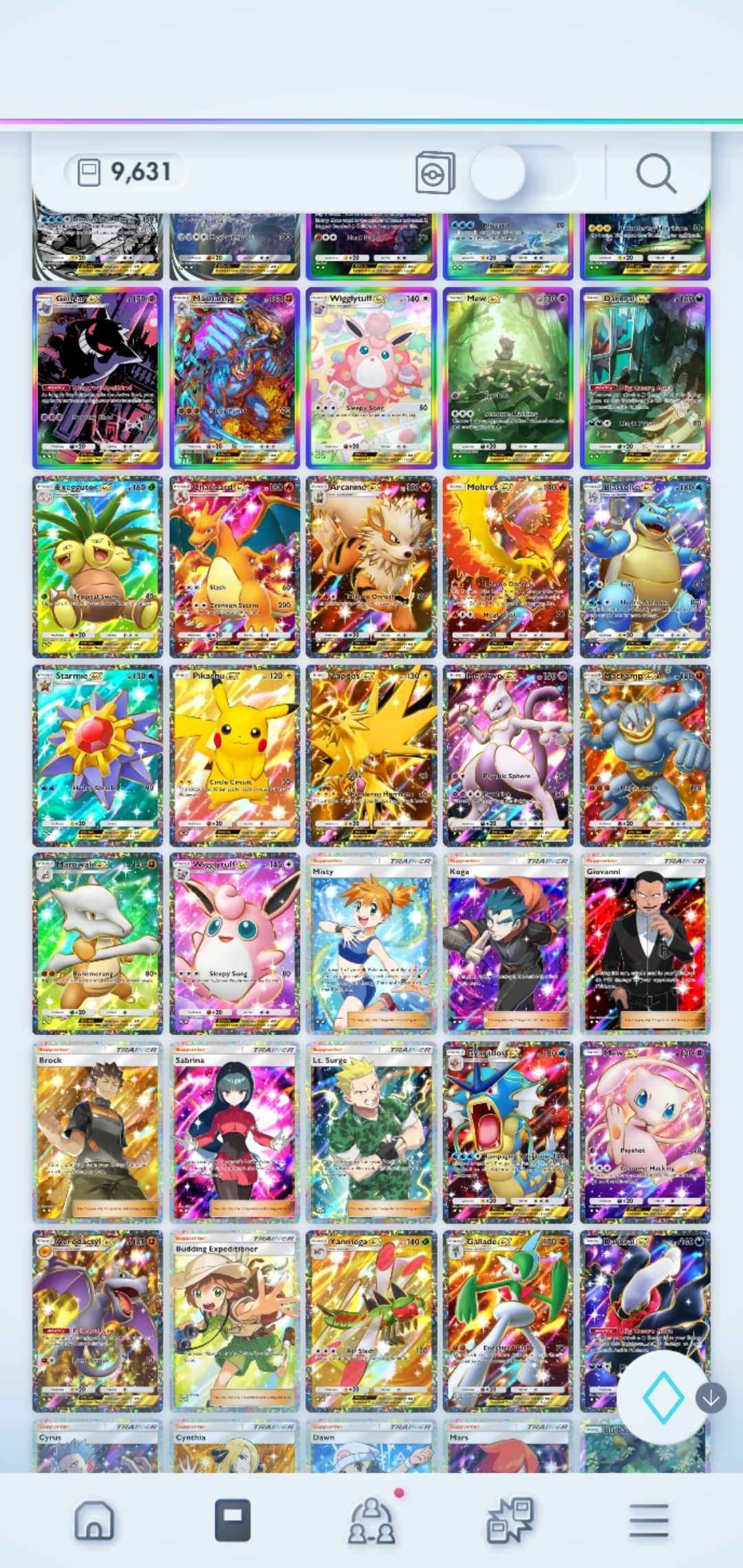 Pokémon TCG Pocket: LvL. 50 | 10,000+ Cards | 7 Crown Cards + 23 Immersive Cards | Charizard, 2x Pikachu, Mewtwo, 2 x Mew, & Palkia Crown EX