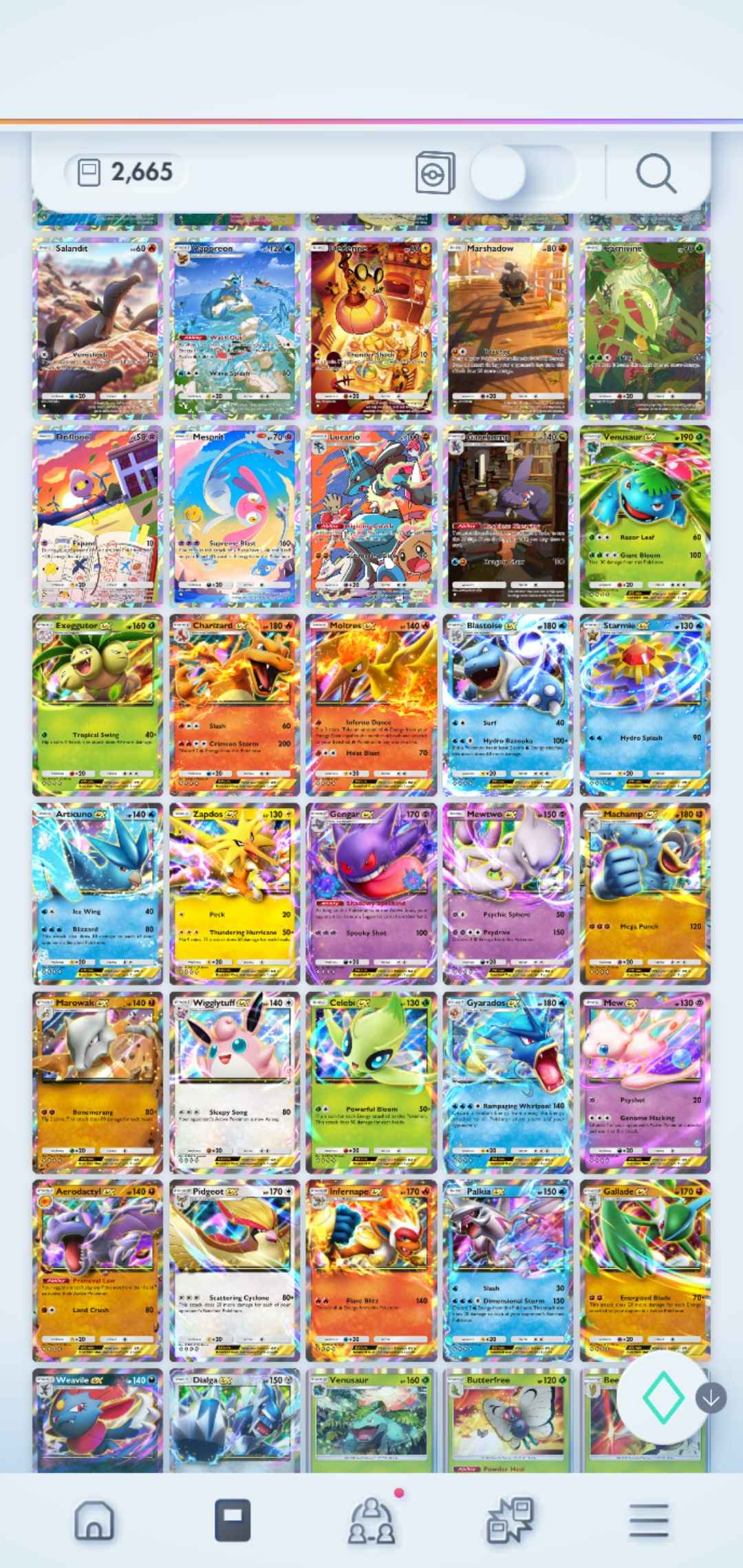 Pokémon TCG Pocket: LvL. 34 | 2600+ Cards | 2 Crown Cards + 8 Immersive Cards | Charizard & Dialga Crown EX | Charizard, Pikachu, Mewtwo, Celebi & Palkia Immersive