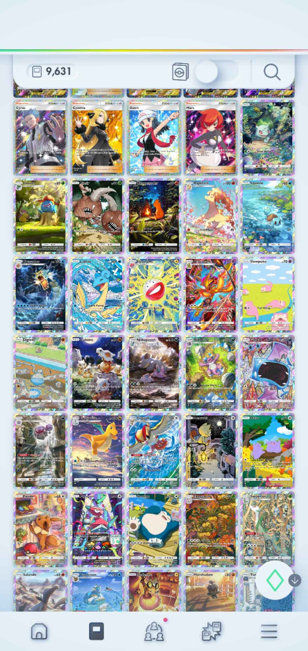 Pokémon TCG Pocket: LvL. 50 | 10,000+ Cards | 7 Crown Cards + 23 Immersive Cards | Charizard, 2x Pikachu, Mewtwo, 2 x Mew, & Palkia Crown EX