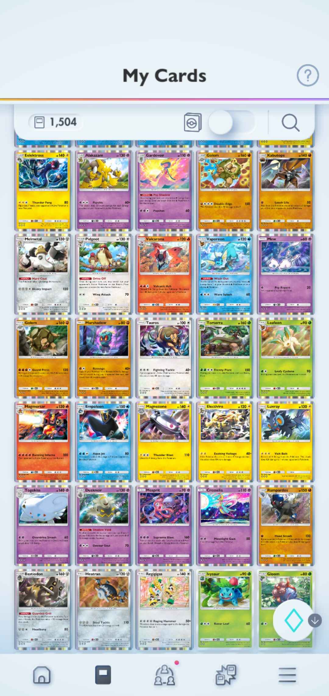 Pokémon TCG Pocket: LvL. 28 | 1500+ Cards | 5 Crown Cards + 3 Immersive Cards | Mewtwo Crown, Mew Crown, 2 x Palkia Crown & Dialga Crown EX | Mewtwo Immersive & 2 x Dialga Immersive