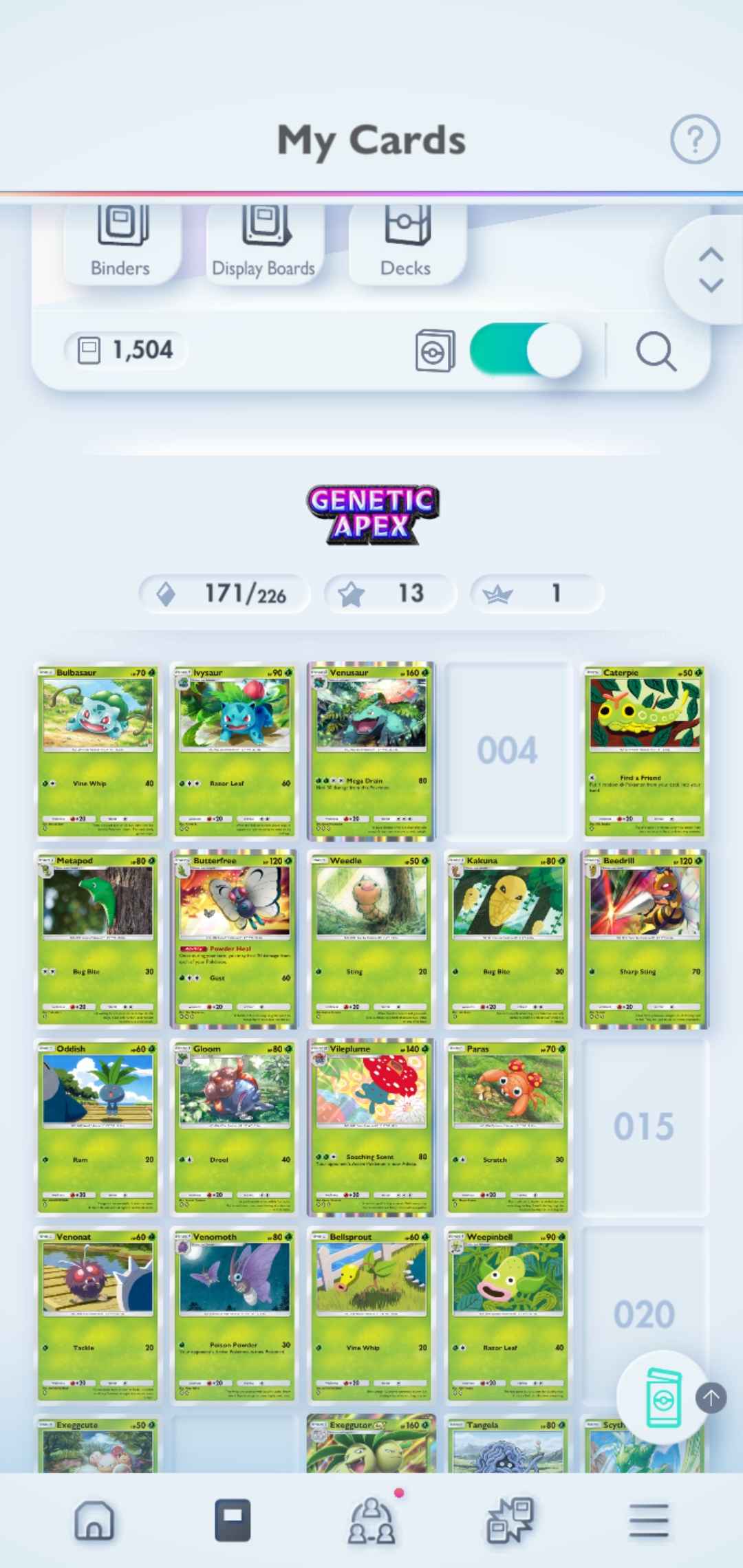 Pokémon TCG Pocket: LvL. 28 | 1500+ Cards | 5 Crown Cards + 3 Immersive Cards | Mewtwo Crown, Mew Crown, 2 x Palkia Crown & Dialga Crown EX | Mewtwo Immersive & 2 x Dialga Immersive
