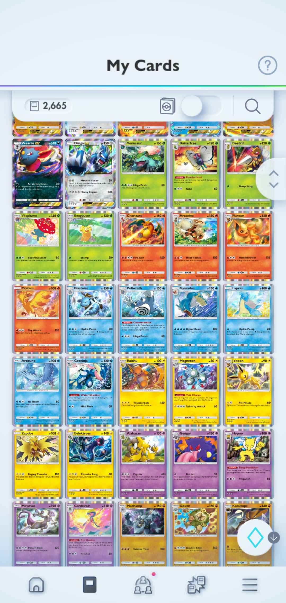 Pokémon TCG Pocket: LvL. 34 | 2600+ Cards | 2 Crown Cards + 8 Immersive Cards | Charizard & Dialga Crown EX | Charizard, Pikachu, Mewtwo, Celebi & Palkia Immersive