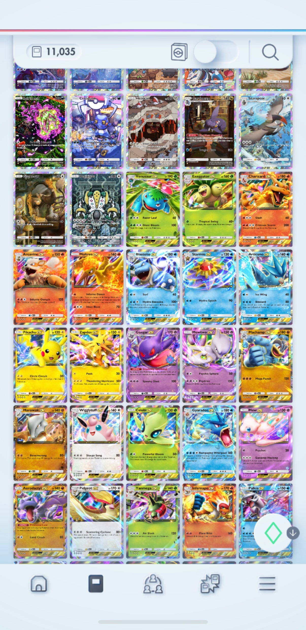 Pokémon TCG Pocket: LvL. 50 | 11,000+ Cards | 7 Crown Cards + 29 Immersive Cards | Darkrai EX, Gyarados EX, Celebi EX