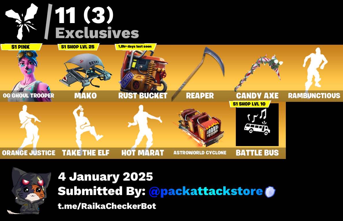 Fortnite Account - 15 Skins | OG Ghoul Trooper, Mako, Candy Axe