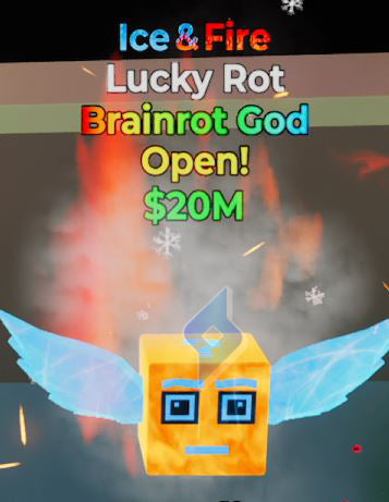 Lucky Rot Brainrot God Ice & Fire - Steal the Brainrot