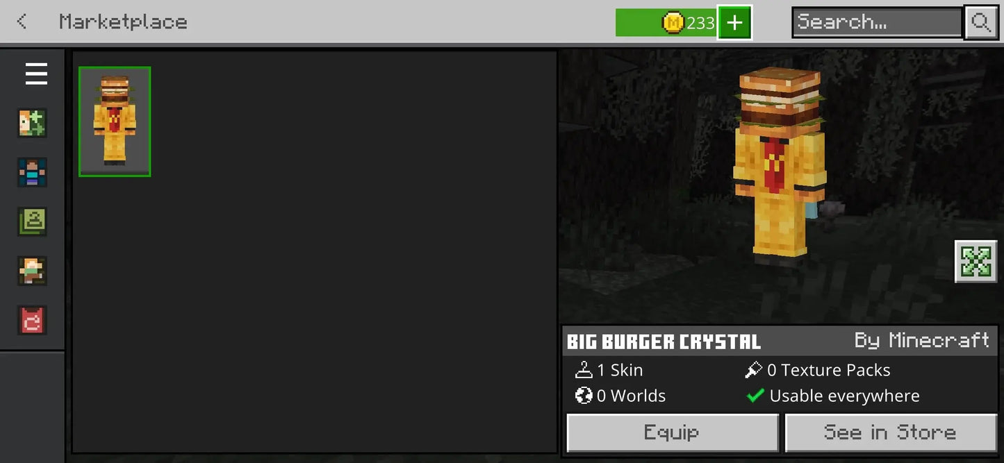 Minecraft x McDonalds - "Big Mac Crystal" Digital Code