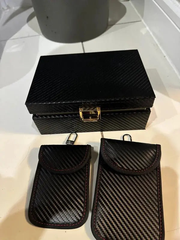 Faraday Box for Car Keys & 2 Pack Faraday Pouch, Keyless Car Key Signal Blocking Box