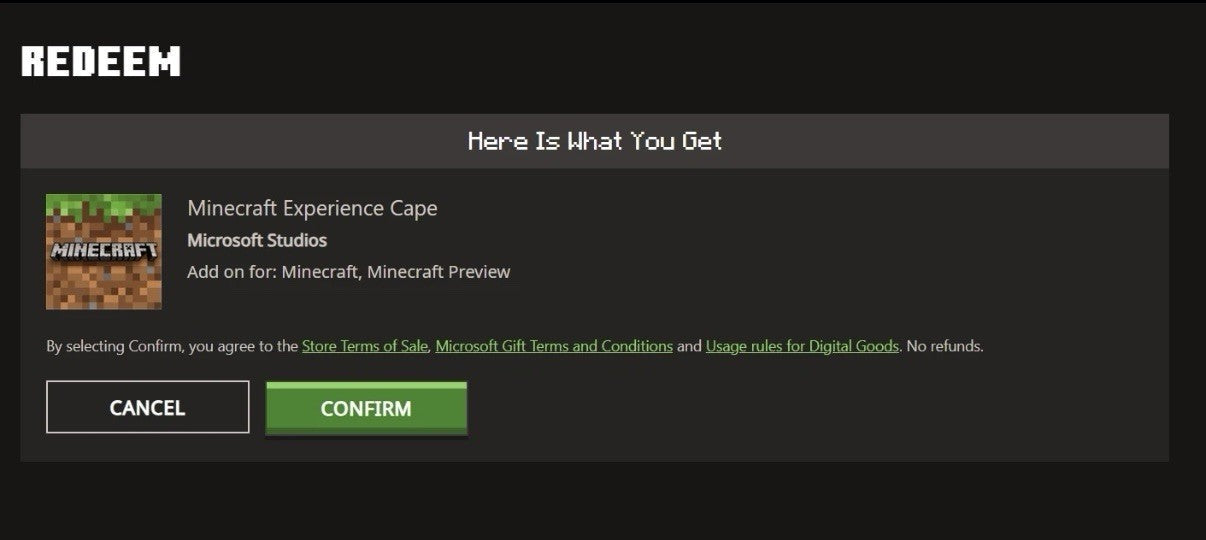 Exclusive Minecraft Experience Digital Cape Code ⚡️FAST DELIVERY⚡️