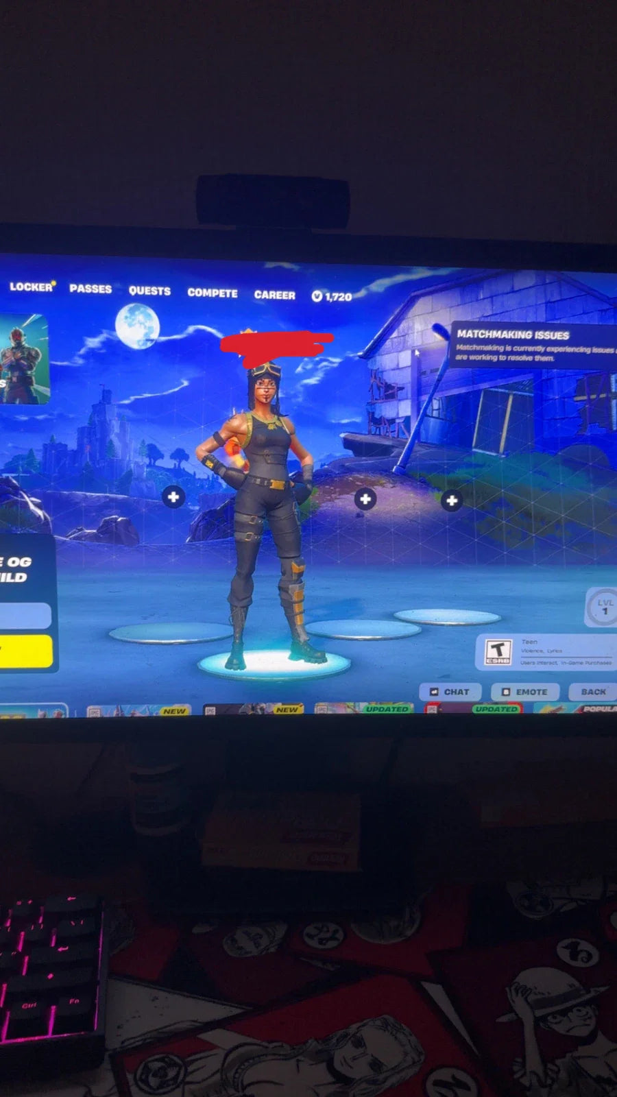 OG Renegade Raider and Galaxy skin s3 battle pass Fortnite Account