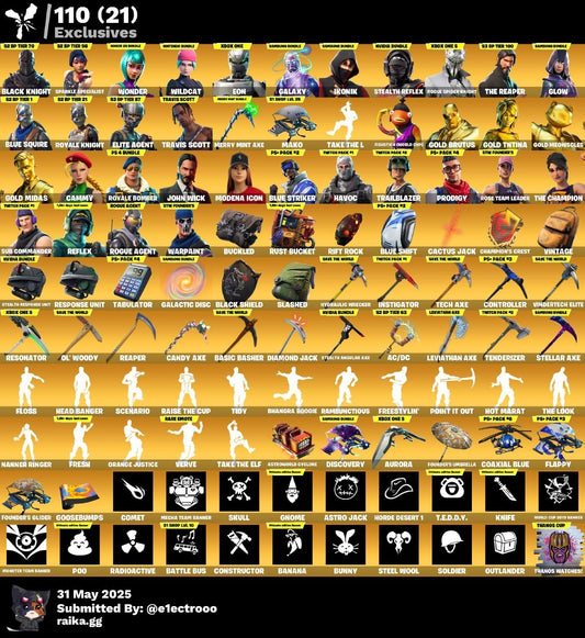 OG EXCLUSIVE FN ACC - 425+ SKINS- 100+ EXCLUSIVES