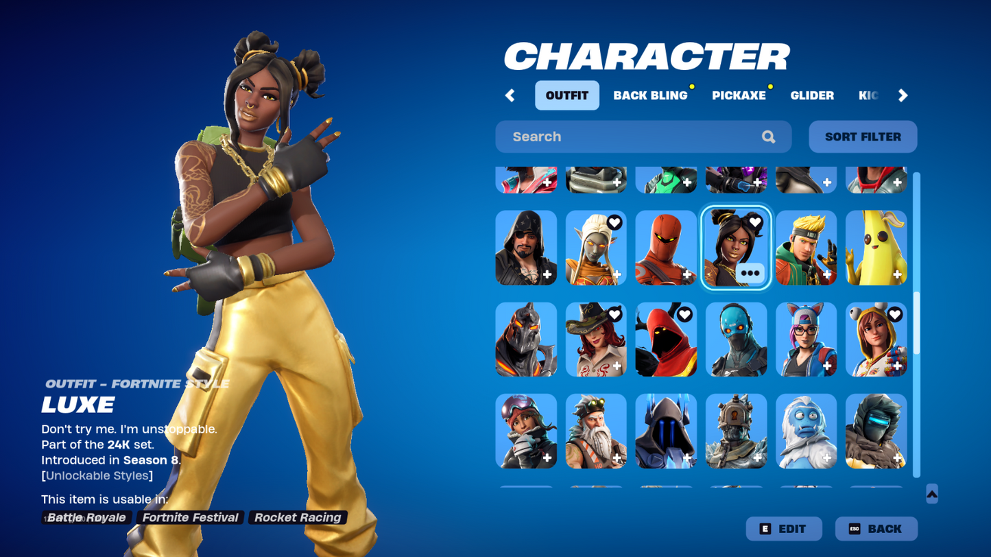FORNITE ACCOUNT LVL 1256 OG SKINS/EMOTES/B<wbr/>ACKPACKS AND PICKAXES