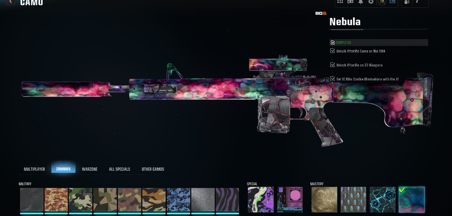 Call Of Duty Black Ops 6 Nebula Zombies Mastery Camo Grind ( Read Description)