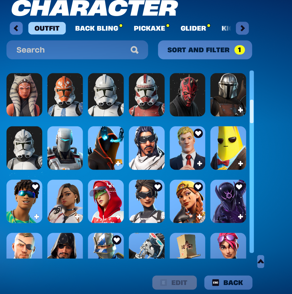 OG FN Account 250 skins / 240 pickaxe /197 gliders /2 kicks/839 emotes