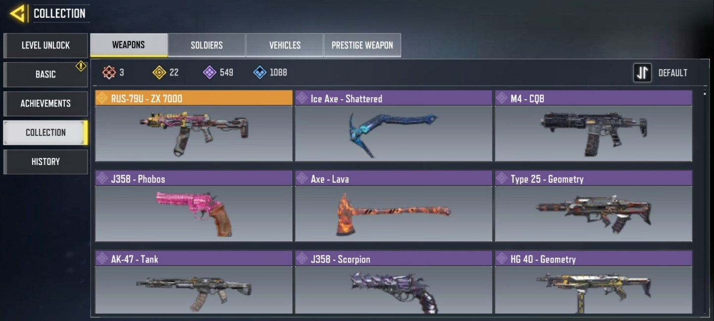 Call Of Duty Mobile From Season 2 And 23 Legendary and 3 mythic Gun's