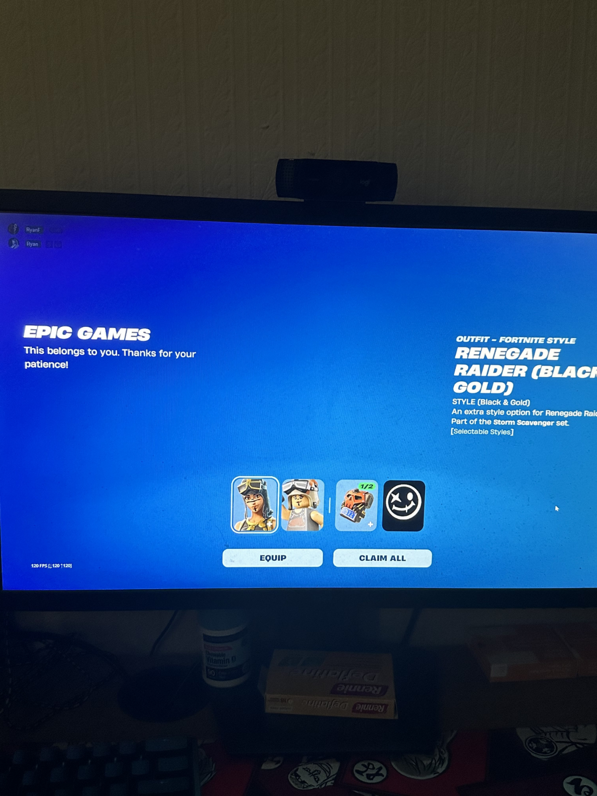 OG Renegade Raider and Galaxy skin s3 battle pass Fortnite Account