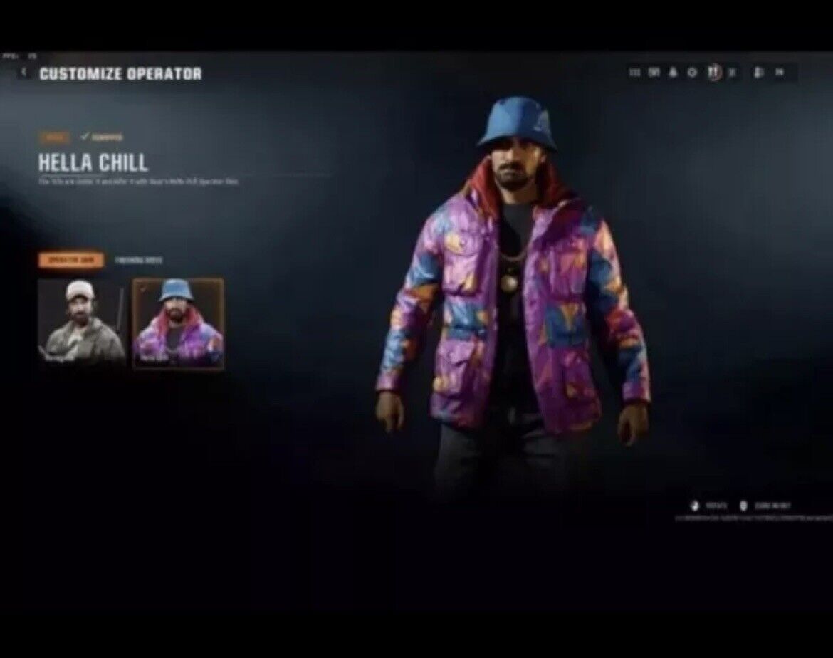 Call Of Duty Black Ops 6 RARE Hella Chill Bundle Operator Skin Charm Emblem BO6