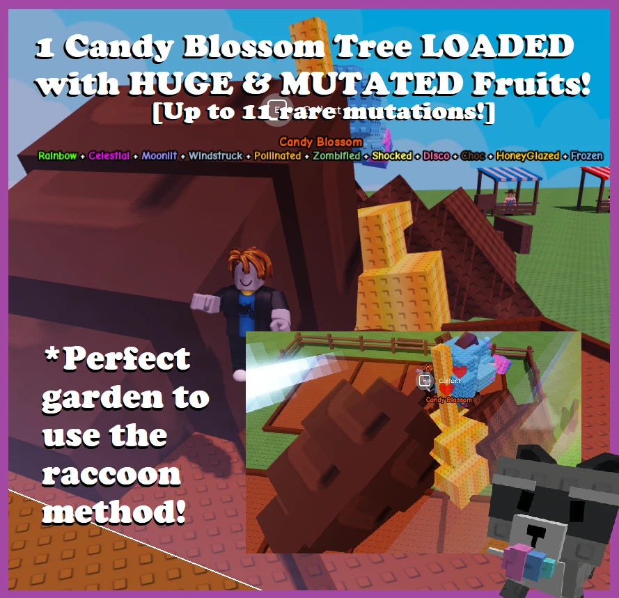 [ROBLOX - Grow A Garden]- 11 Mutation Candy Blossom Tree -[Huge & Rare Fruits🍭]