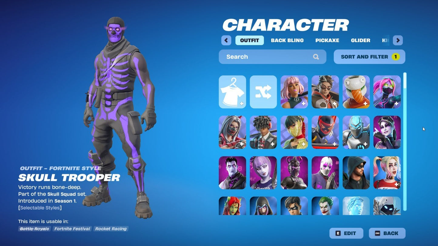 Fortnite Purple Skull Trooper + Black Knight Account